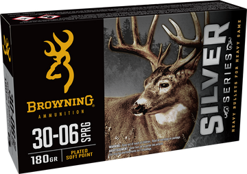 Browning Ammo Silver 30-06 Springfield 180gr Plated Soft Point 20rd Box - Box or Case