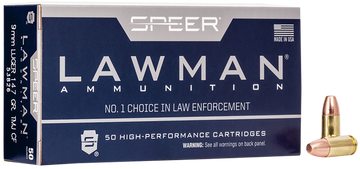 Speer Ammo Lawman Clean-Fire 9mm Luger 147gr TMJ Flat Nose 50/Box - Box or Case