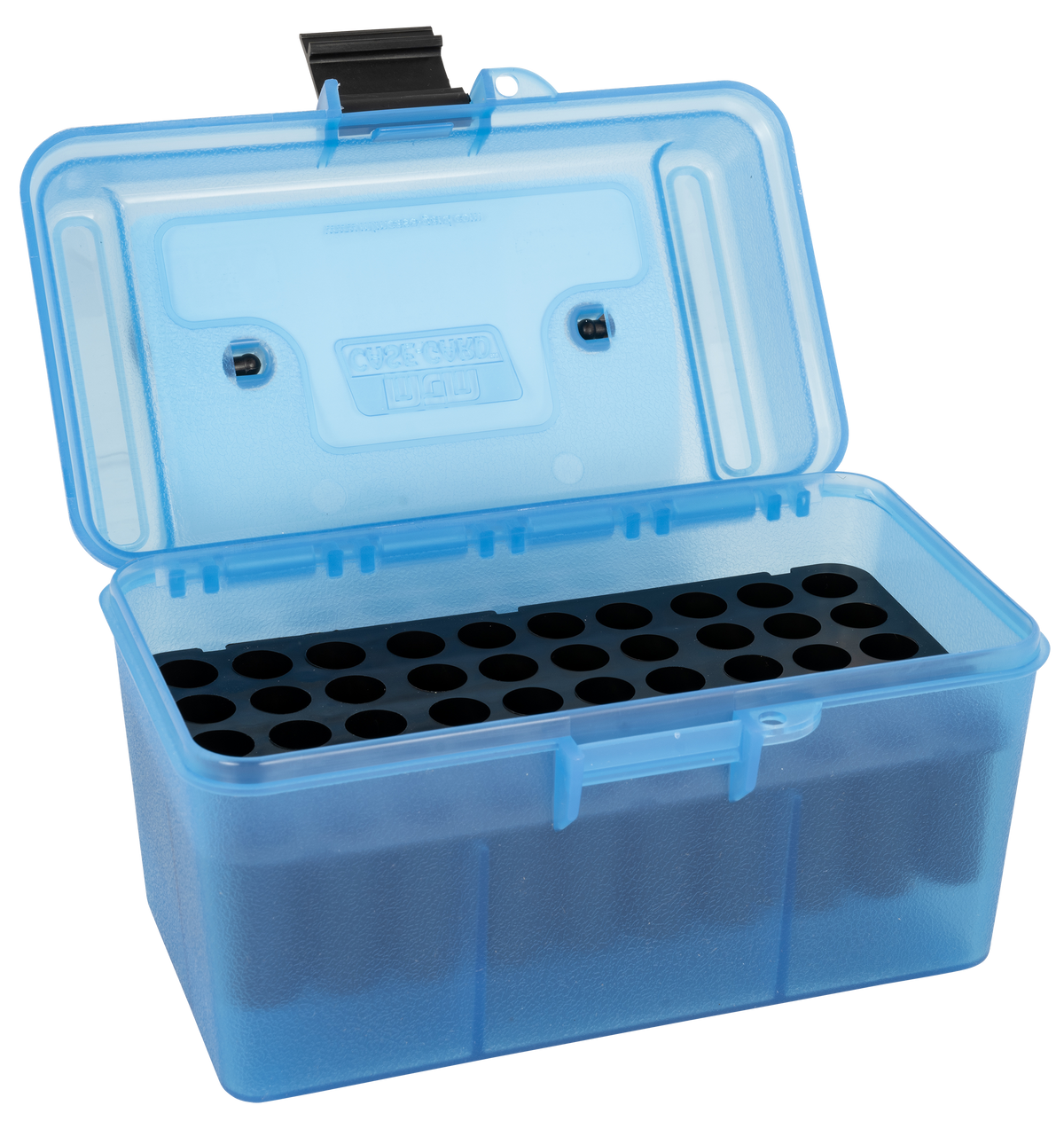 MTM Case-Gard H50RM24 Deluxe Ammo Box 223 Rem/204 Ruger 50rd Clear Blue Polypropylene