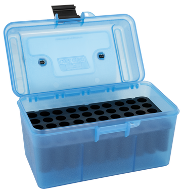 MTM Case-Gard H50RM24 Deluxe Ammo Box 223 Rem/204 Ruger 50rd Clear Blue Polypropylene