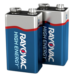 Rayovac High Energy 9V Alkaline Batteries (2-Pack) - Silver / Blue