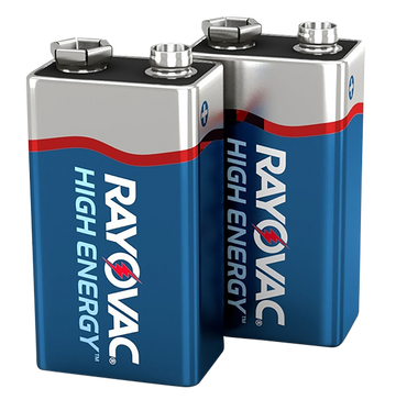Rayovac High Energy 9V Alkaline Batteries (2-Pack) - Silver / Blue