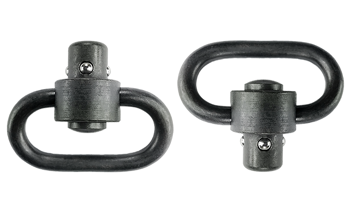 GrovTec GTSW288 Heavy Duty 1.25" Push Button QD Sling Swivel - Black Manganese Phosphate Steel