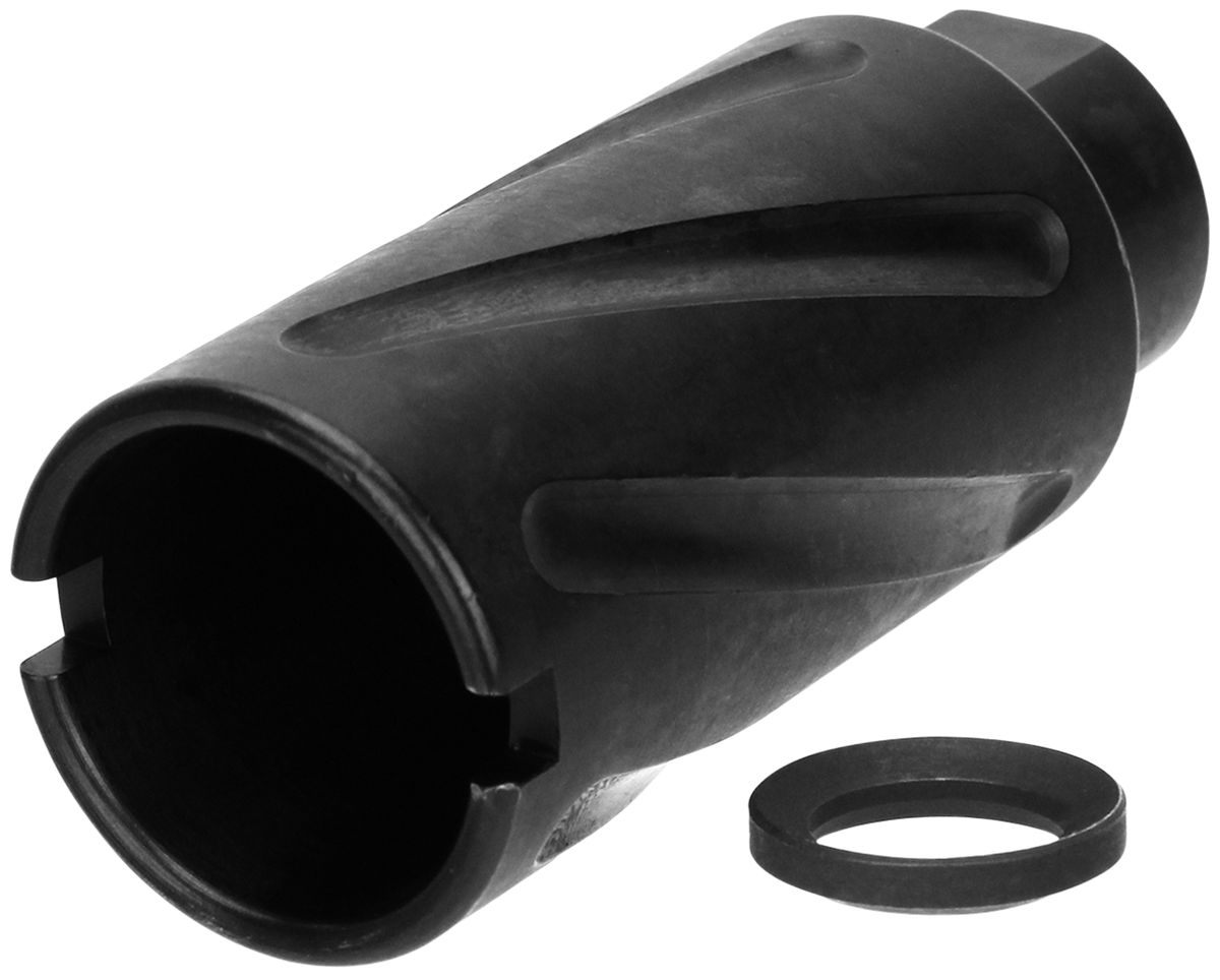 TacFire MZ10073B Spiral Fluted Muzzle Brake .308 Win 5/8x24 Black Oxide Steel AR-10