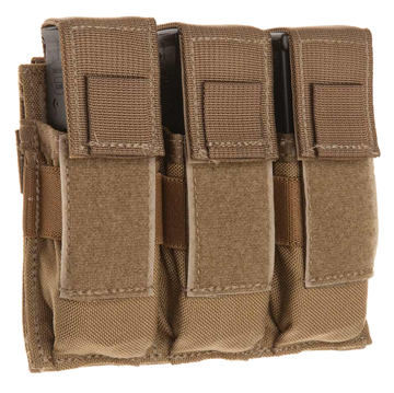 Tacshield T3603CY Universal Triple Pistol Magazine Pouch Coyote 1000D Nylon MOLLE