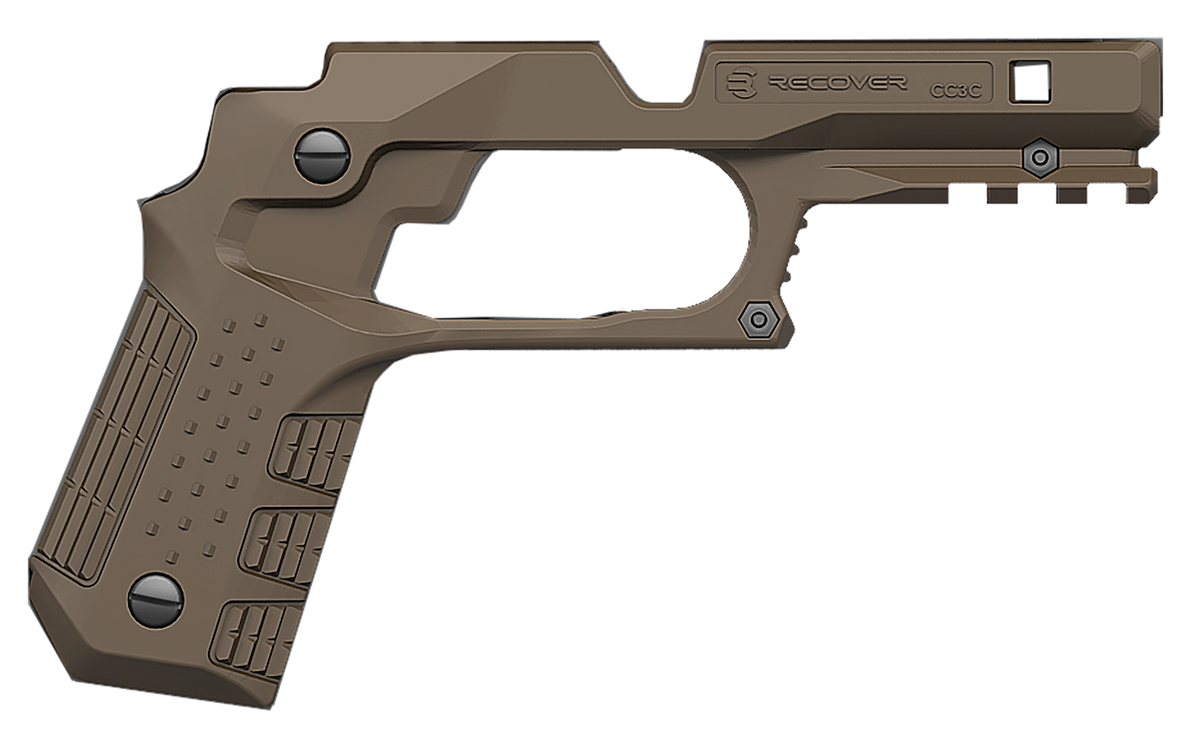 Recover Innovations CC3C02 Grip & Rail System Polymer Picatinny for Compact 1911 - Tan