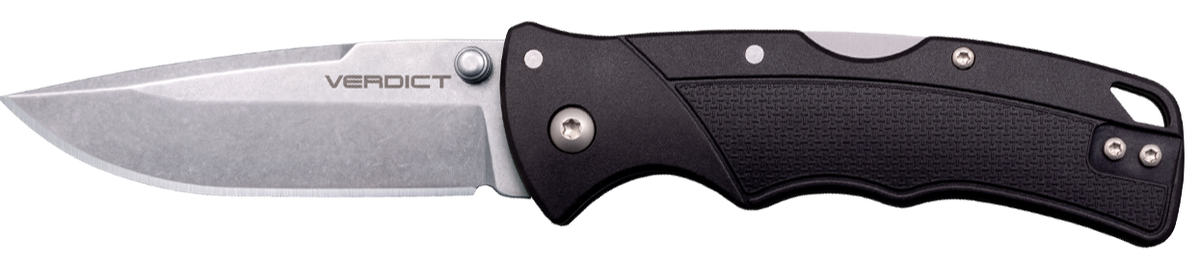 Cold Steel Verdict 3" Tanto Plain Folding 4116 Krupp SS Black GFN Handle