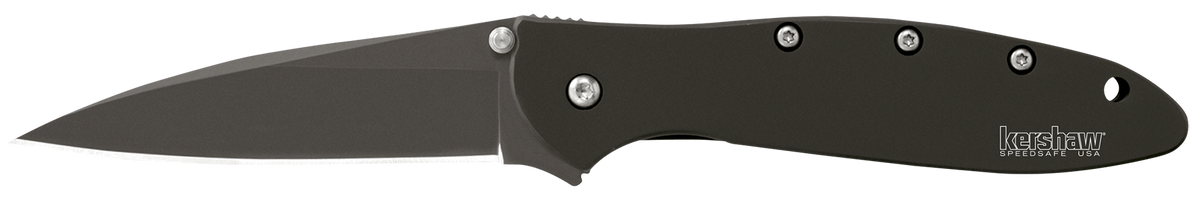 Kershaw Leek 3" Folding Modified Drop Point Plain Black DLC