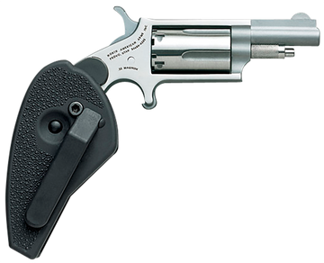 NAA 22MCHG Mini-Revolver 22 LR/22 WMR 1.63" 5rd SAO Stainless Steel, Black Synthetic Holster Grip