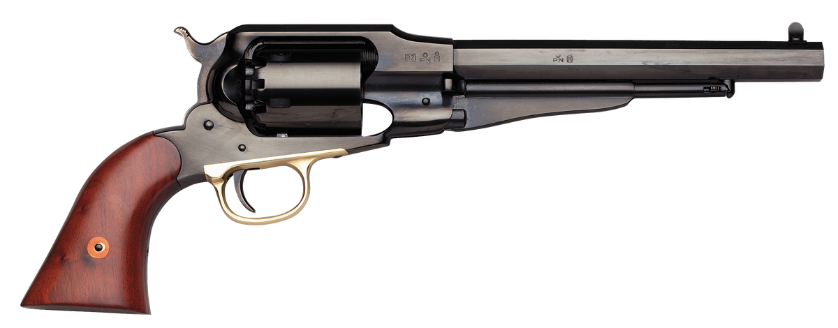 Taylor's & Company 1858 Remington Uberti 44 Cal 8" 6-Shot Percussion Revolver - Walnut Grip