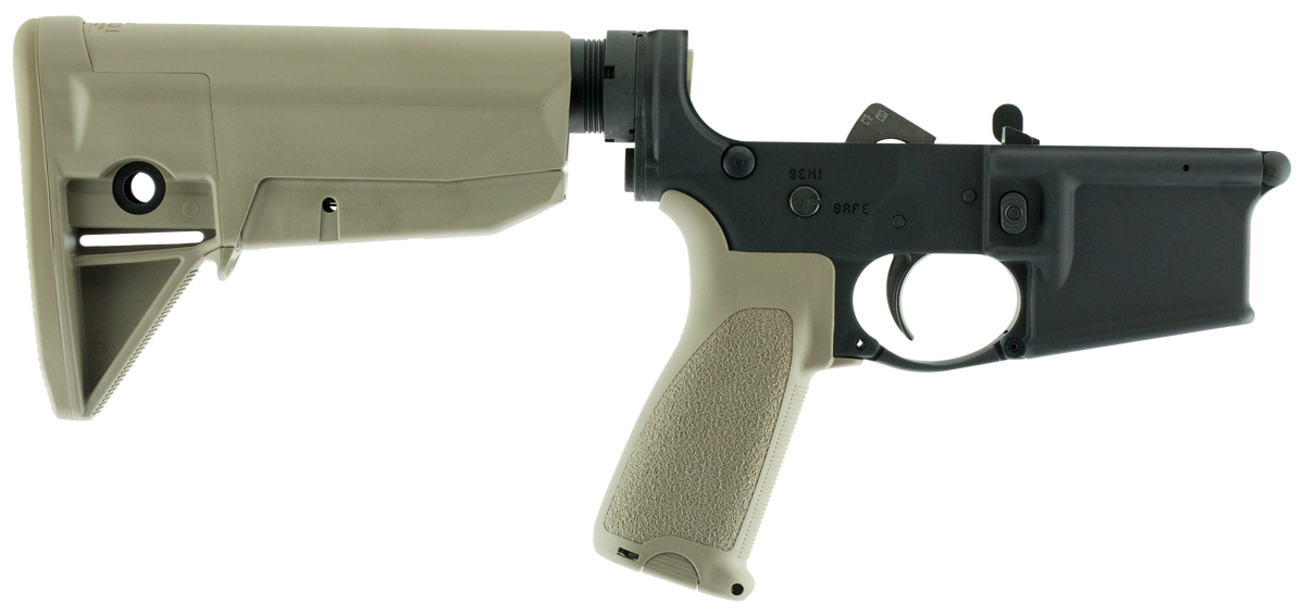BCM LRG-STK-MOD-0 Lower MOD 0 Multi-Caliber AR-Platform 7075-T6 Aluminum Black Cerakote Flat Dark Earth Pistol Grip & Stock - Semi-Complete Lower