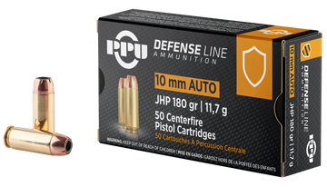 PPU PPD10 Defense 10mm Auto 180gr Jacketed Hollow Point - Box or Case