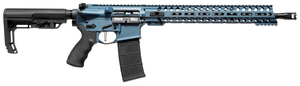 Patriot Ordnance Factory Wonder 5.56x45mm NATO 16.5" 30+1 Semi-Auto Rifle - Blue Titanium Cerakote
