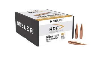Nosler RDF Match 6.5mm 130gr Hollow Point Boat Tail Reloading Bullets - 100/Box