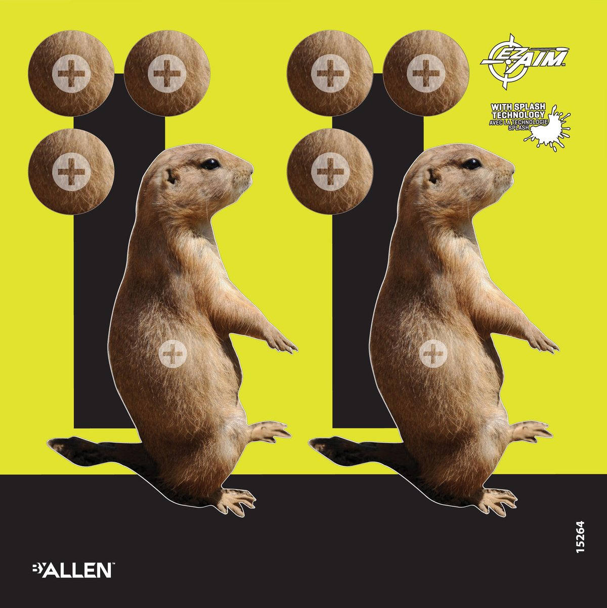 Allen EZ Aim Splash Prairie Dog 8"x8" Reactive Hanging Paper Target - 6 Pack