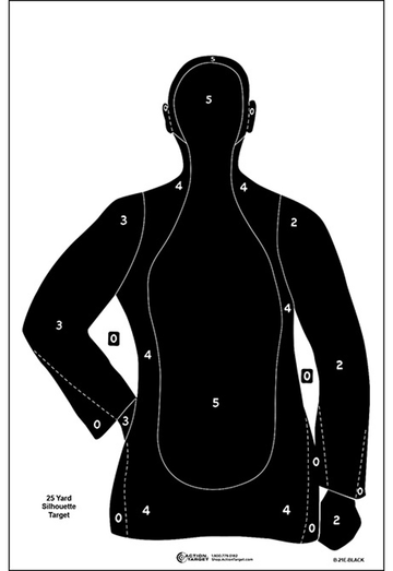 Action Target B21EBLACK100 Qualification Silhouette Paper Target 23" x 35" Black 100/Box