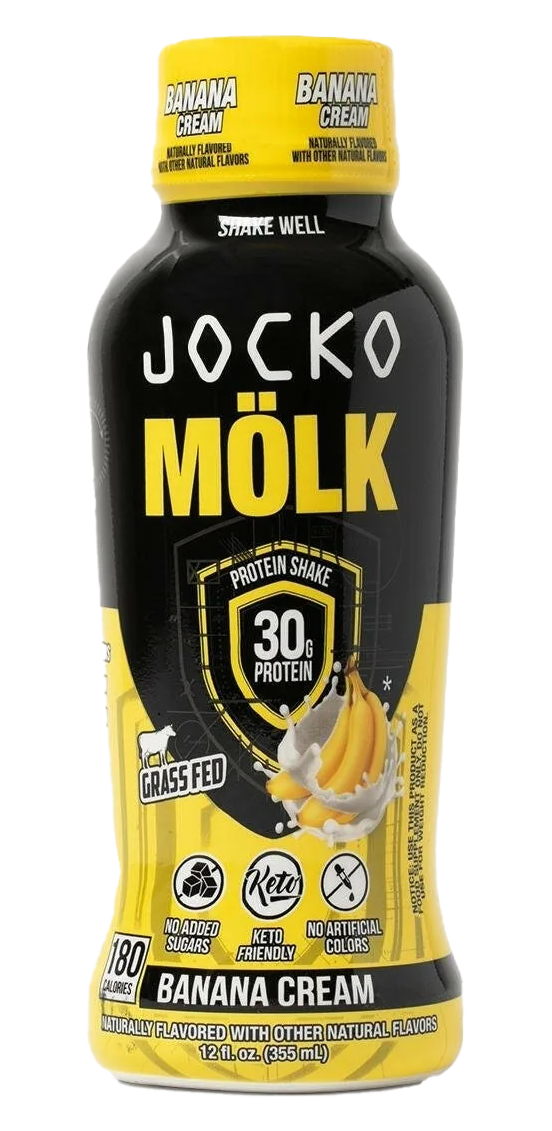 Jocko Fuel Molk Banana Cream Protein Shake 12oz 12-Pack