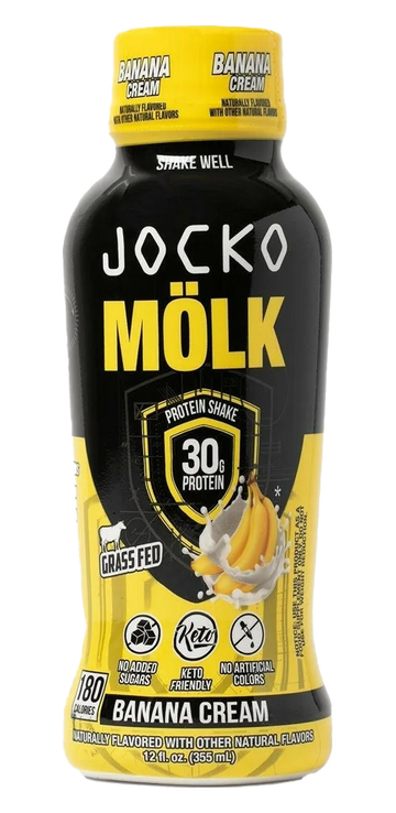 Jocko Fuel Molk Banana Cream Protein Shake 12oz 12-Pack