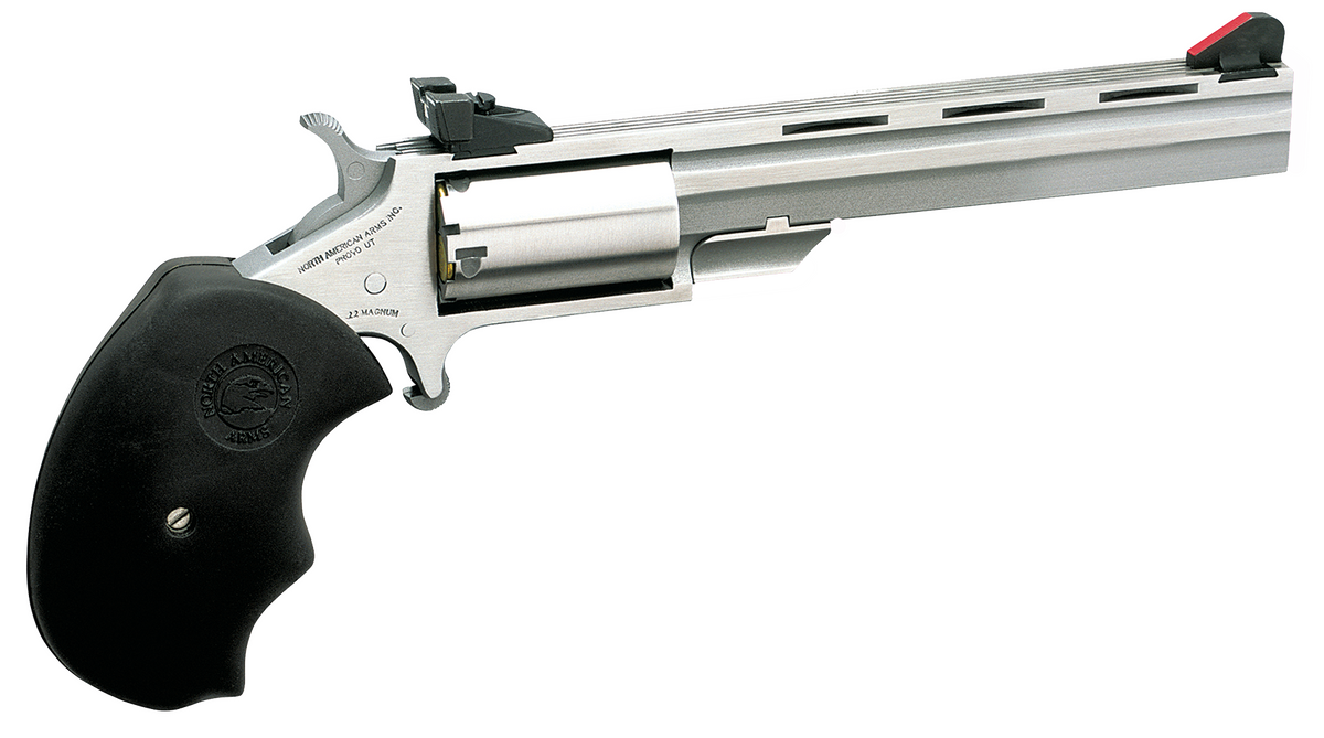 NAA Mini-Master 22 WMR 4" 5-Shot SAO Revolver - CA Compliant