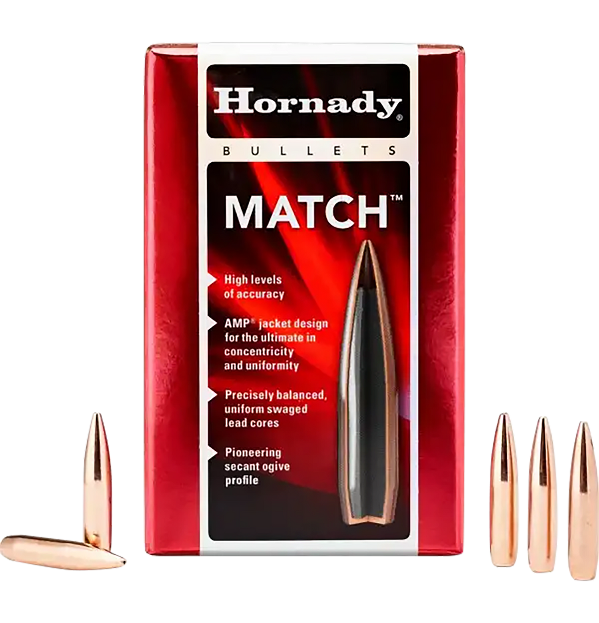 Hornady 2250 Match 22 Cal .224 53 gr Hollow Point Reloading Bullets - 100/Box