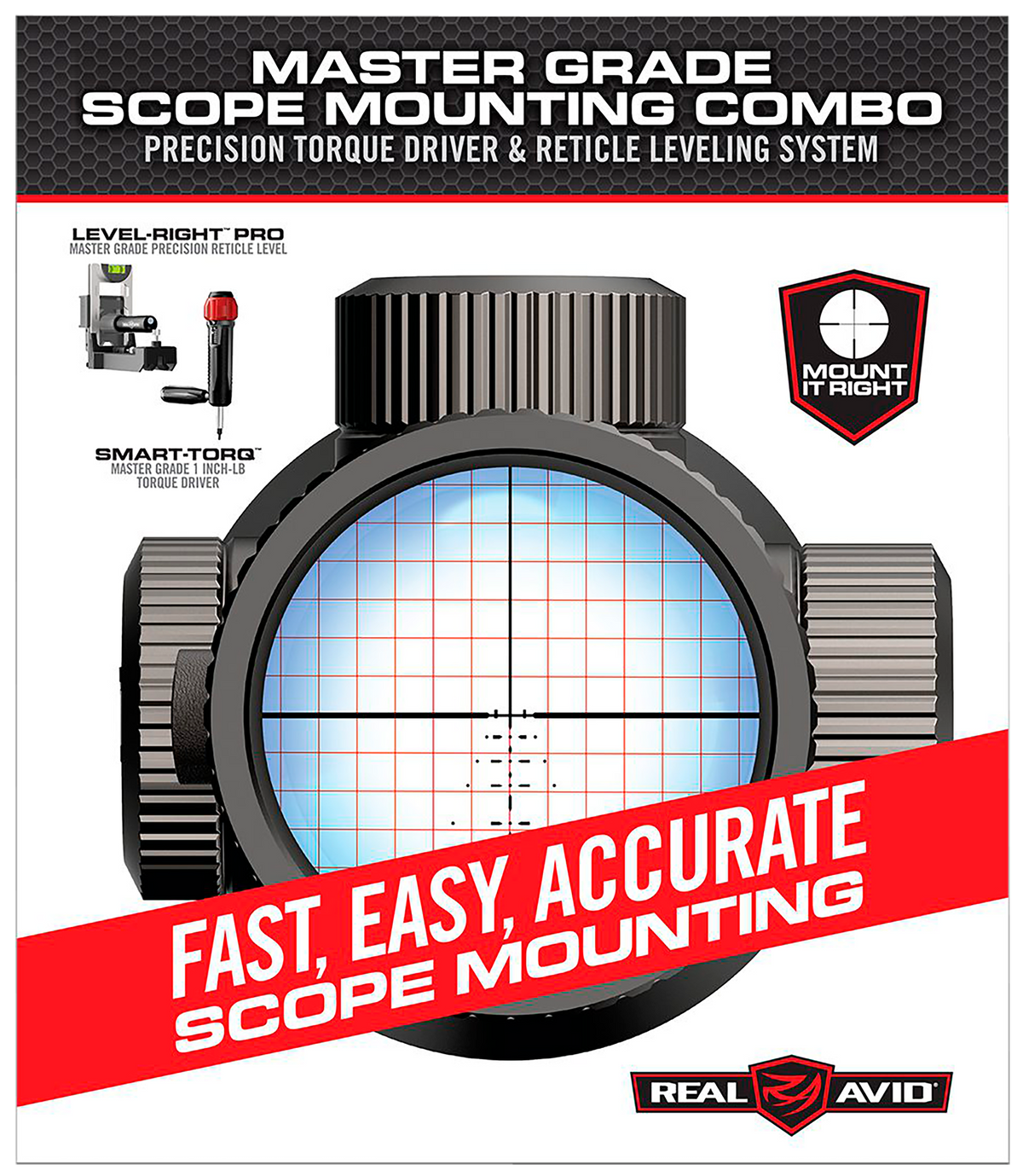 Real Avid Master Grade Scope Mounting Combo - Torque Driver & Reticle Leveling System