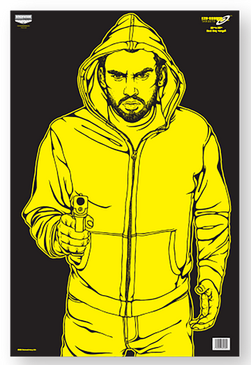 Birchwood Casey EZE-Scorer Bad Guy Silhouette Paper Hanging Target 23" x 35" Black/Yellow 5 Pack