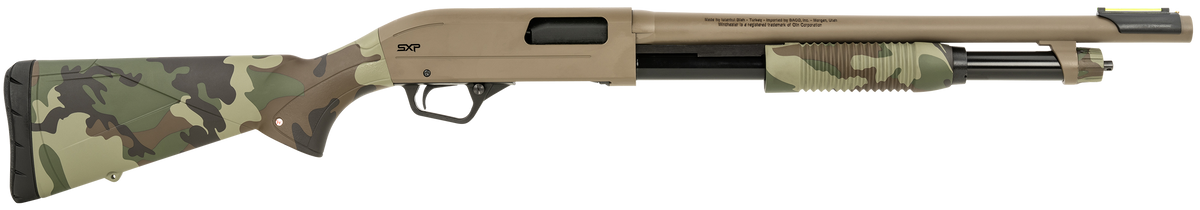 Winchester SXP Defender 12 Gauge 18" 5+1 Pump Shotgun - Woodland Camo FDE