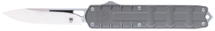 CobraTec Enforcer 3.25" OTF Drop Point Plain M390 Steel Gray Aluminum Handle