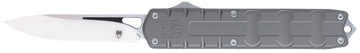 CobraTec Enforcer 3.25" OTF Drop Point Plain M390 Steel Gray Aluminum Handle