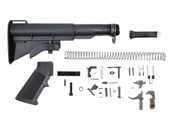 DPMS Panther Arms CAR-15 Lower Build Kit Black A2 Grip, Fiberlite Buttstock