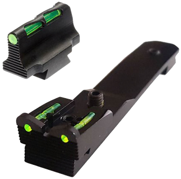 Hiviz LiteWave HHVS570 Front/Rear Sight Set for Henry Lever-Action Rifles - Green/Red/White Fiber Optic LitePipes