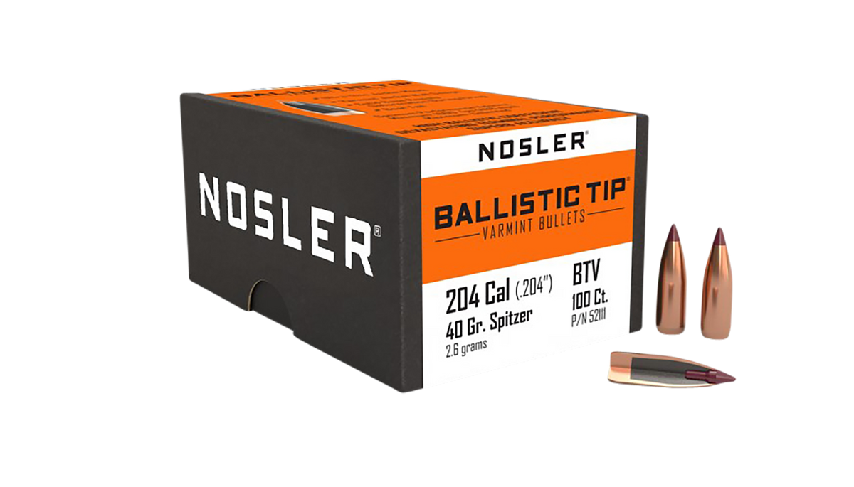 Nosler Ballistic Tip Varmint .204 Ruger 40gr Spitzer 100/Box