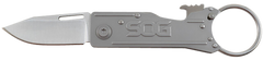 S.O.G KeyTron 1.80" Folding Plain Clip Point 5Cr13MoV SS Blade Gray Stainless Steel Handle