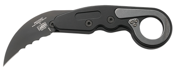 Columbia River CRKT 4040V Provoke 2.41" Folding Hawkbill Veff Serrated Black TiCN D2 Steel Black Aluminum Knife