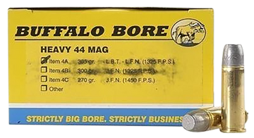 Buffalo Bore Ammunition Strictly Business Heavy 44 Rem Mag 305gr Hard Cast Lead Flat Nose 20 Rd Box - Box or Case