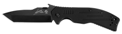 Kershaw 6044TBLK CQC-8K 3.50" Folding American Tanto Plain 8Cr14MoV Black Oxide - Black G10