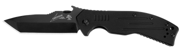 Kershaw 6044TBLK CQC-8K 3.50" Folding American Tanto Plain 8Cr14MoV Black Oxide - Black G10