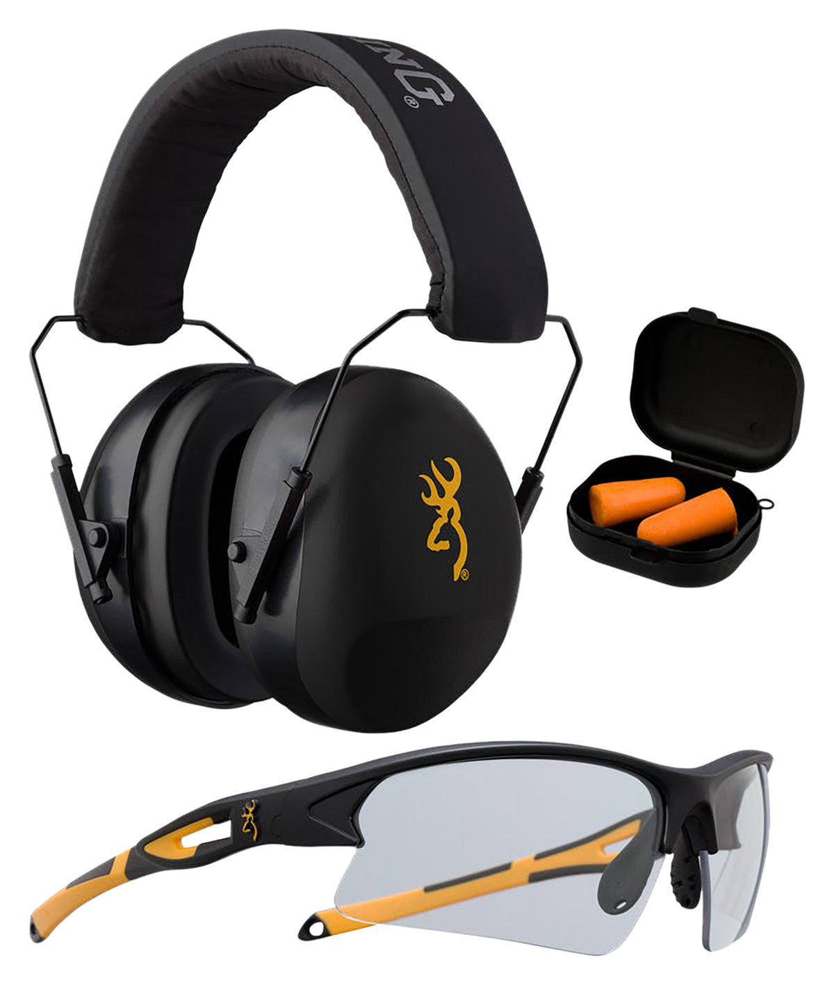 Browning Range Kit 126368 Earmuffs Earplugs Safety Glasses 27 dB
