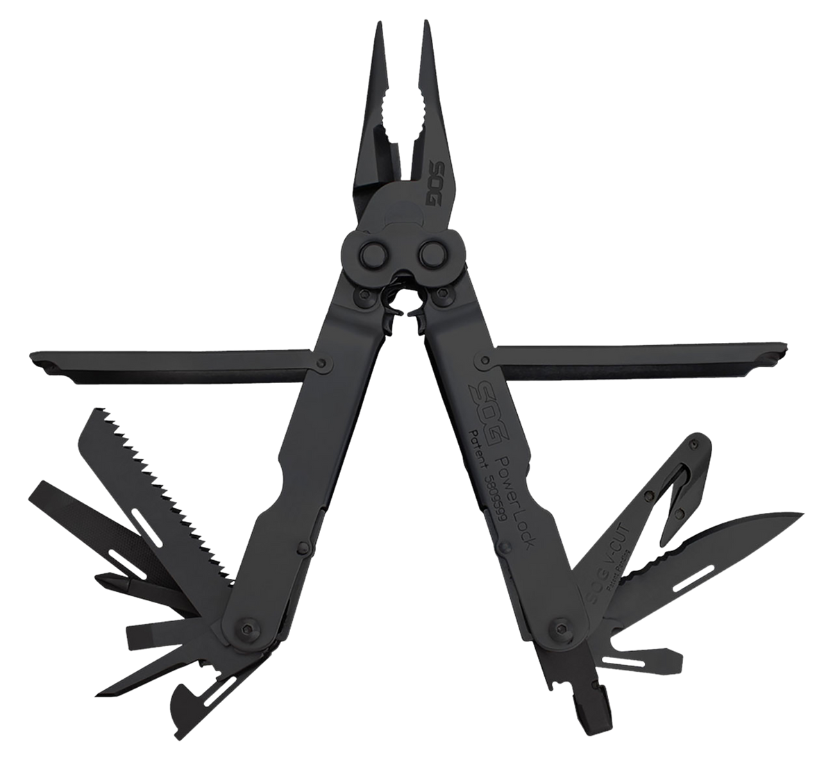 S.O.G PowerLock EOD V-Cutter 420 Stainless Steel Black Oxide 7" 18-Tool Multi-Tool w/Nylon Sheath