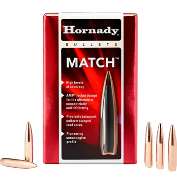 Hornady 2279 Match .22 Cal .224 75 gr Boat Tail Hollow Point - 100/Box