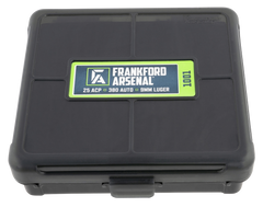 Frankford Arsenal Hinge-Top Ammo Box 9mm/380 ACP/25 ACP 100rd Polymer Black