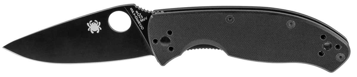 Spyderco Tenacious 3.39" Drop Point Plain Edge 8Cr13MoV Black G10 Folding Knife
