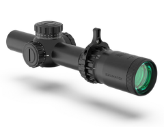 Swampfox Optics Tomahawk II 1-4x 24mm 30mm Tube SFP LPVO Riflescope - Bright Fiber Optic Red Reticle