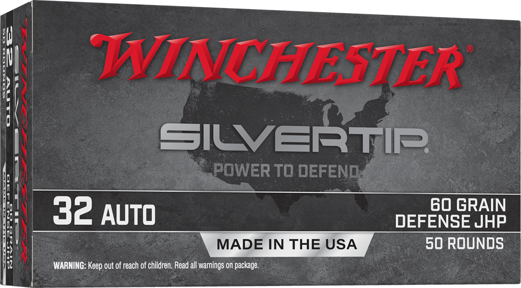 Winchester Ammo Silvertip 32 ACP 60gr Jacketed Hollow Point 50 Rd - Box or Case