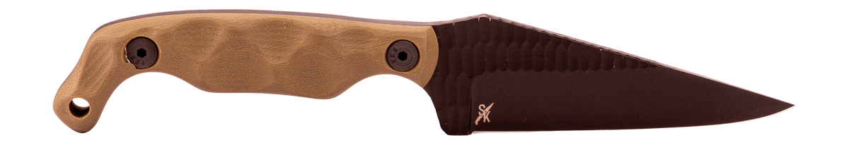 Stroup Knives Bravo 5 3.5" Fixed Blade Wharncliffe Plain 1095 Carbon Steel Black Cerakote - OD Green G10 Handle