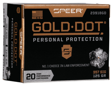 Speer Ammo Gold Dot Personal Protection 357 Sig 125gr Hollow Point - Box or Case