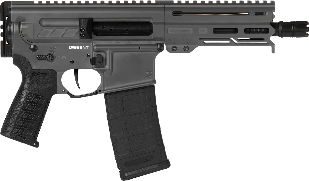 CMMG Dissent Mk4 300 Blackout 6.5" 30+1 Semi-Auto Pistol - Tungsten Gray