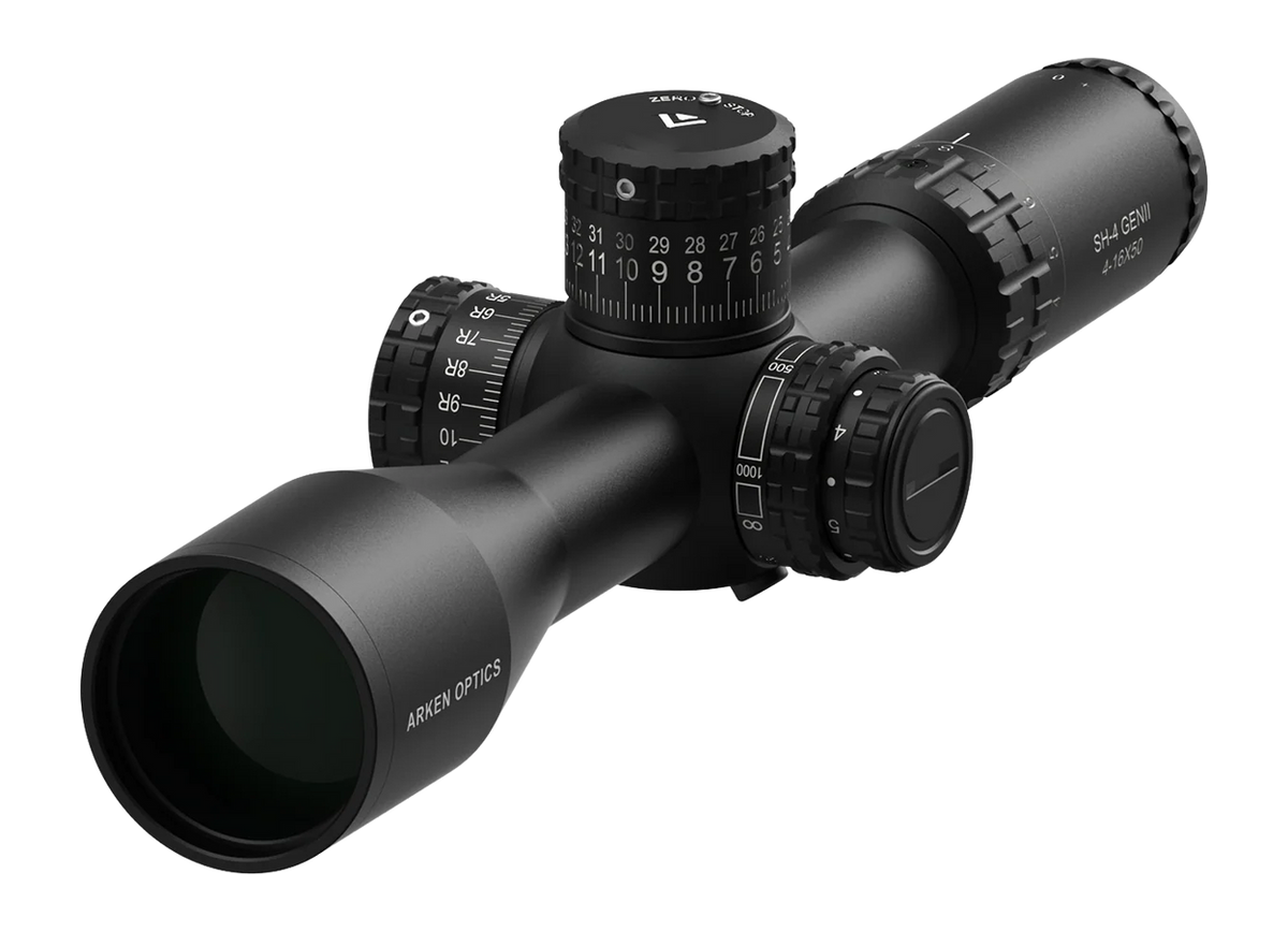 ARKEN SH4 Gen II 4-16x50mm FFP 34mm Tube Riflescope - VPR MRAD Zero Stop