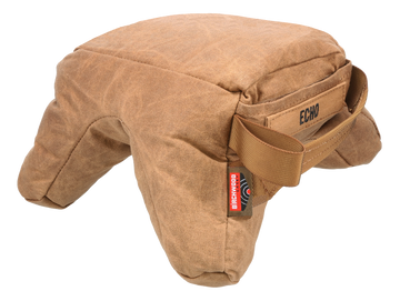 Birchwood Casey Steady-Shot Echo Heavyweight Shooting Bag Tan Wax Canvas - Front and Rear