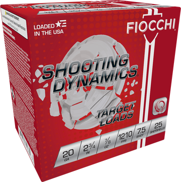 Fiocchi Shooting Dynamics Target 20 Gauge 2.75" 7/8 oz #7.5 Shot - Box or Case